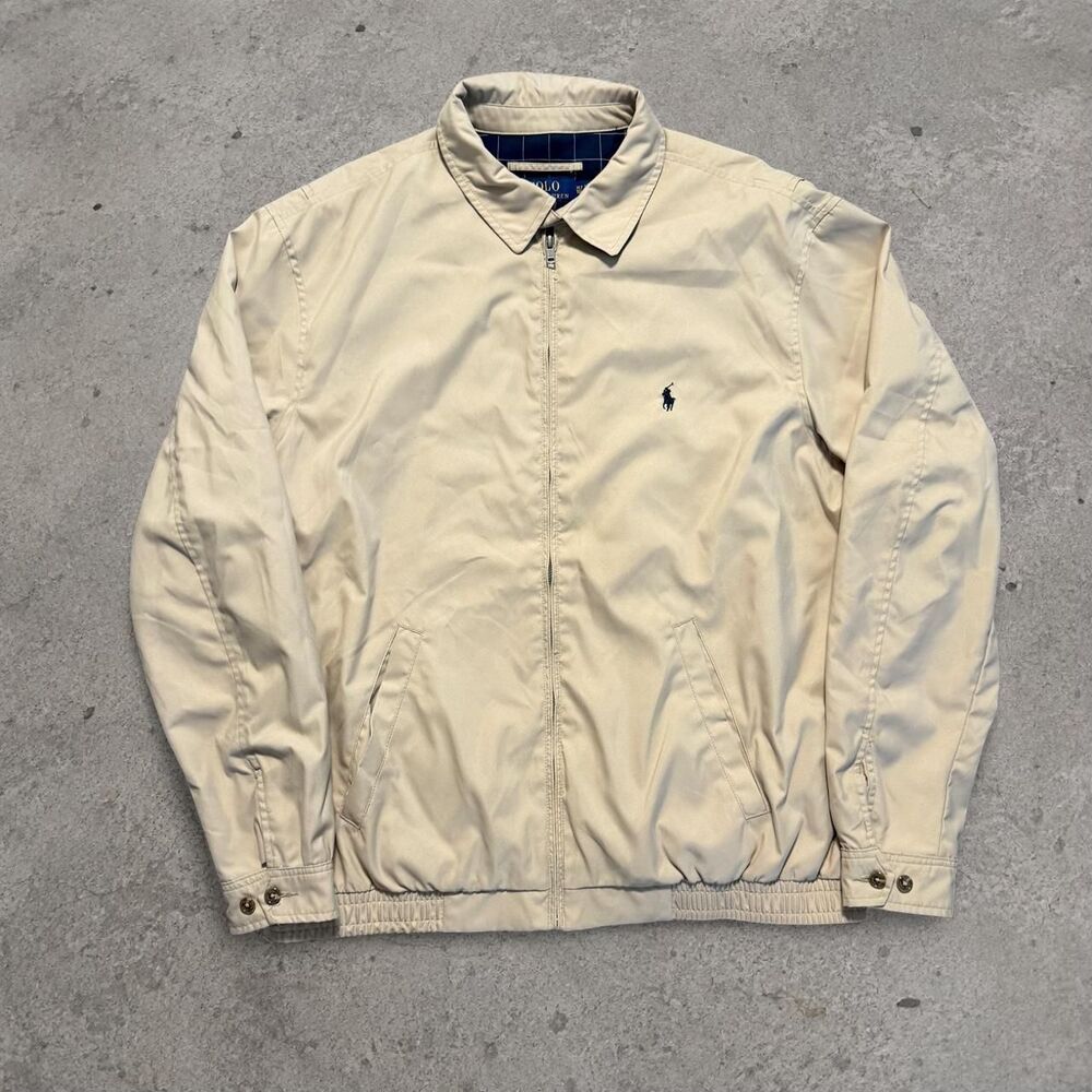 Polo Ralph Lauren Tan & Cream Harrington Jacket Lined Men’s Size XL